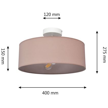 Luster na tyči ALBA 3xE27/15W/230V ružová