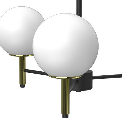 Luster na tyči AWINION 3xE27/15W/230V biela/zlatá/čierna