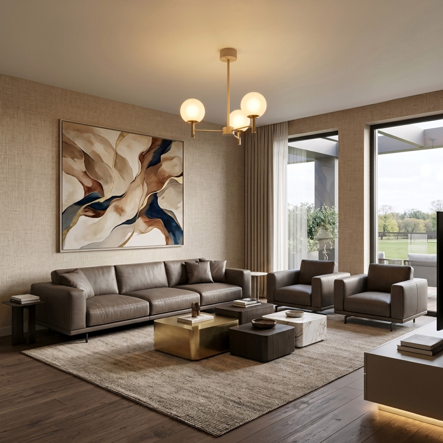 Luster na tyči AWINION 3xE27/15W/230V