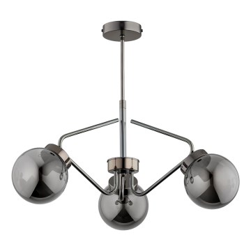 Luster na tyči BARSUM 3xE14/10W/230V šedá