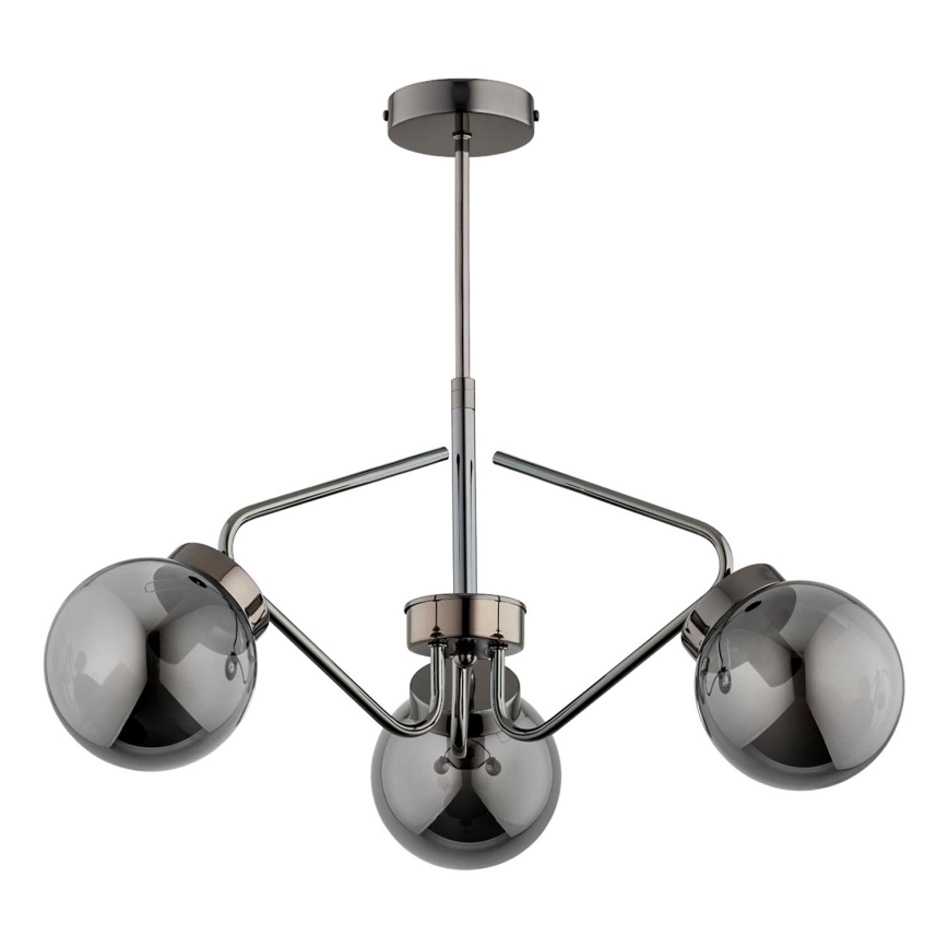 Luster na tyči BARSUM 3xE14/10W/230V šedá