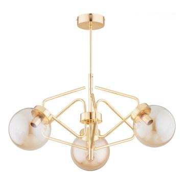 Luster na tyči BARSUM 3xE14/10W/230V zlatá