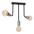 Luster na tyči CANDELA 3xE27/15W/230V čierna/lesklý chróm