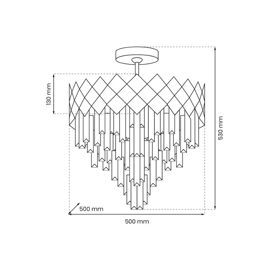 Luster na tyči CARISMA 9xE14/40W/230V matný chróm