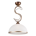 Luster na tyči COBRA 1xE27/60W/230V priemer 30 cm bronz/patina