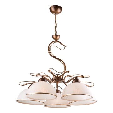Luster na tyči COBRA 1xE27/60W/230V priemer 30 cm bronz/patina