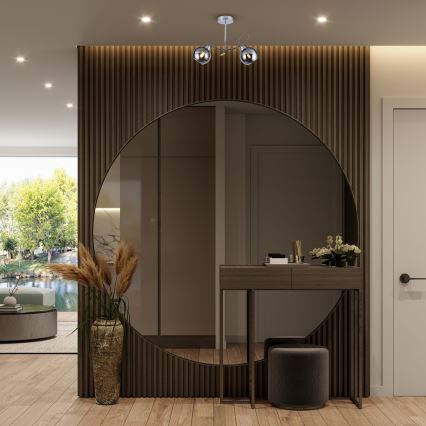 Luster na tyči CONNOR 2xE27/15W/230V lesklý chróm/šedá