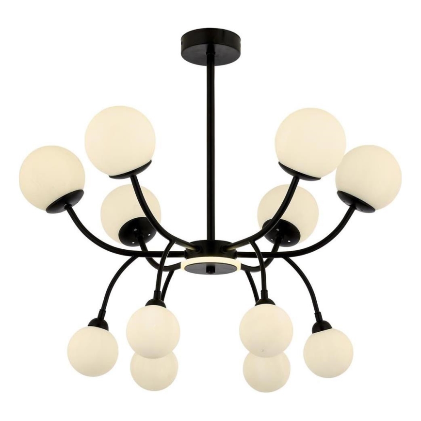 Luster na tyči DAISY 12xG9/10W/230V, čierny