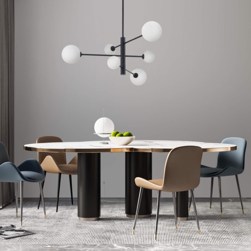 Luster na tyči DORADO 6xG9/40W/230V čierna