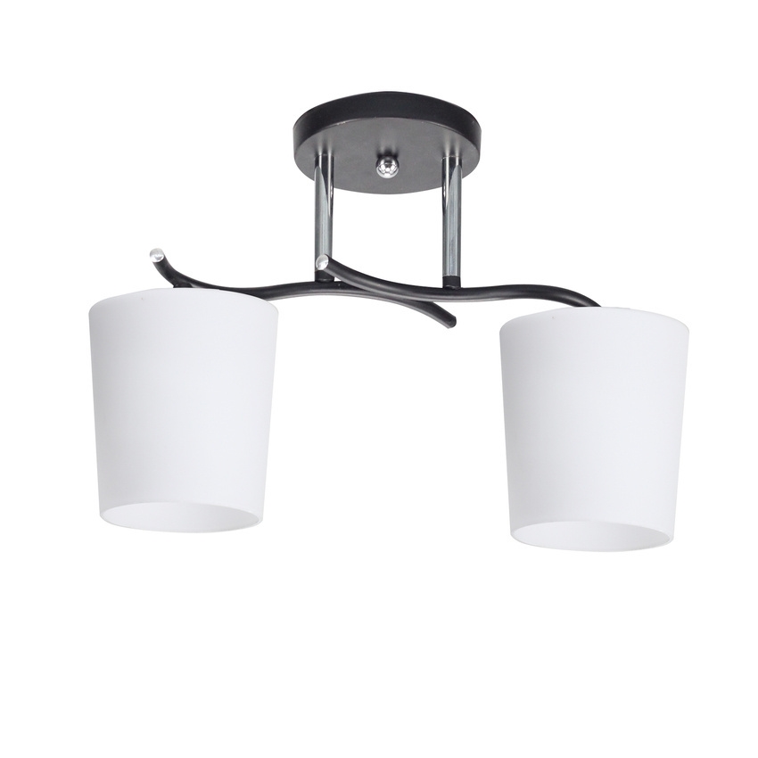 Luster na tyči ESNYR 2xE27/40W/230V čierna/biela