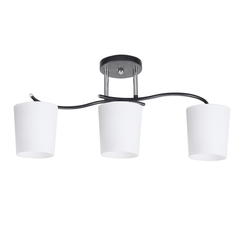 Luster na tyči ESNYR 3xE27/40W/230V čierna/biela