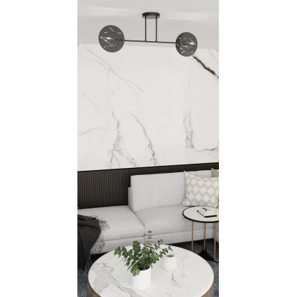 Luster na tyči FRICK 2xE27/15W/230V čierna