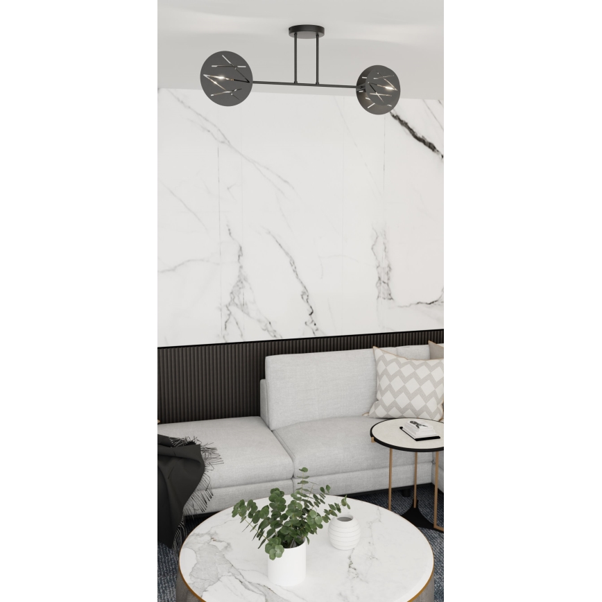 Luster na tyči FRICK 2xE27/15W/230V čierna