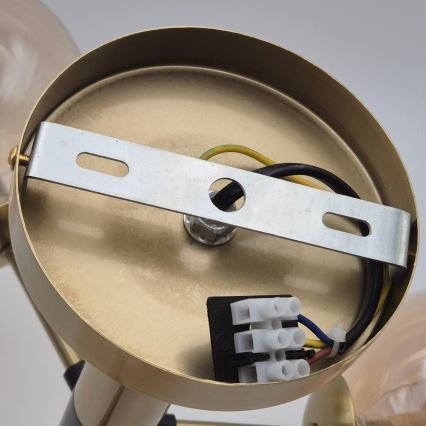 Luster na tyči GEORGIA 3xG9/5W/230V zlatá/dymová béžová