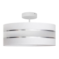 Luster na tyči HELEN 3xE27/15W/230V biela/lesklý chróm