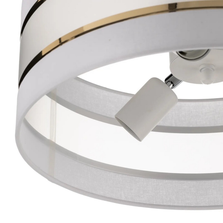 Luster na tyči HELEN 3xE27/15W/230V biela/zlatá