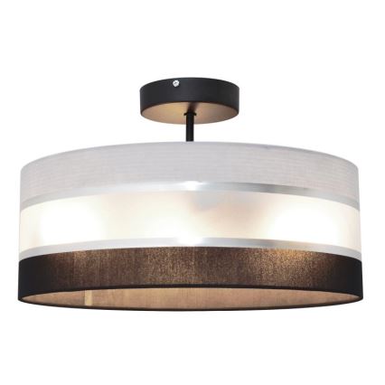 Luster na tyči HELEN 3xE27/15W/230V čierna/šedá/lesklý chróm
