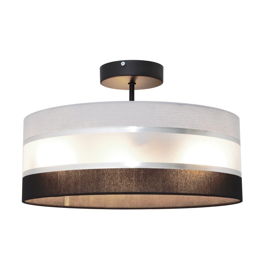Luster na tyči HELEN 3xE27/15W/230V čierna/šedá/lesklý chróm