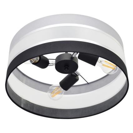 Luster na tyči HELEN 3xE27/15W/230V čierna/šedá/lesklý chróm