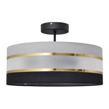Luster na tyči HELEN 3xE27/15W/230V čierna/šedá/zlatá