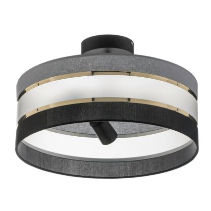Luster na tyči HELEN 3xE27/15W/230V čierna/šedá/zlatá