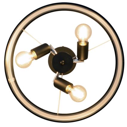 Luster na tyči HELEN 3xE27/15W/230V čierna/zlatá