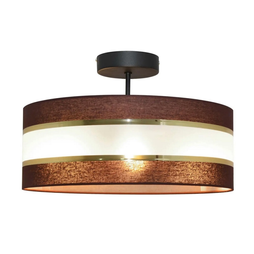 Luster na tyči HELEN 3xE27/15W/230V hnedá/čierna/zlatá