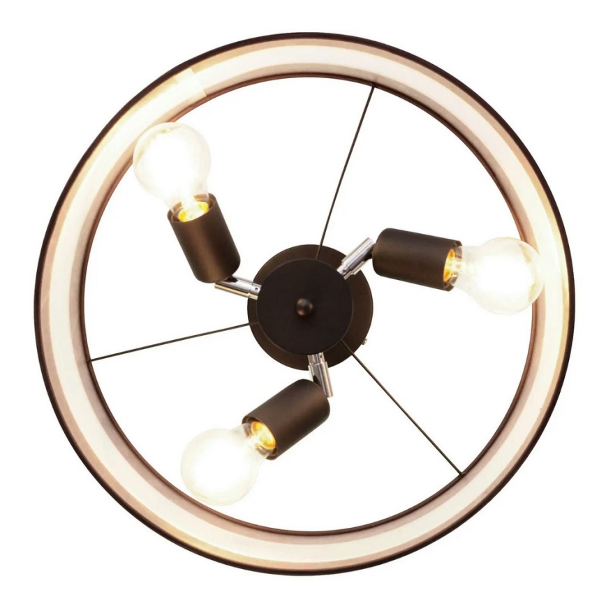 Luster na tyči HELEN 3xE27/15W/230V hnedá/čierna/zlatá