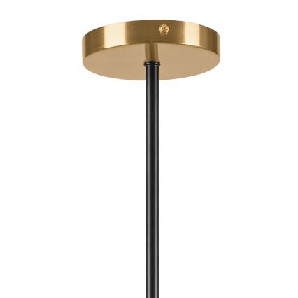 Luster na tyči LILOU 4xE14/5W/230V zlatá/čierna/dymová béžová