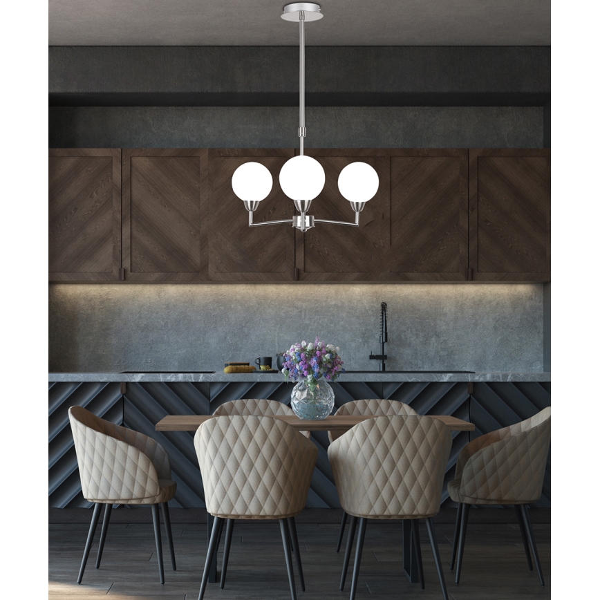 Luster na tyči LOGOS 3xG9/25W/230V matný chróm