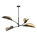Luster na tyči LOTUS 4xE14/10W/230V čierna/zlatá