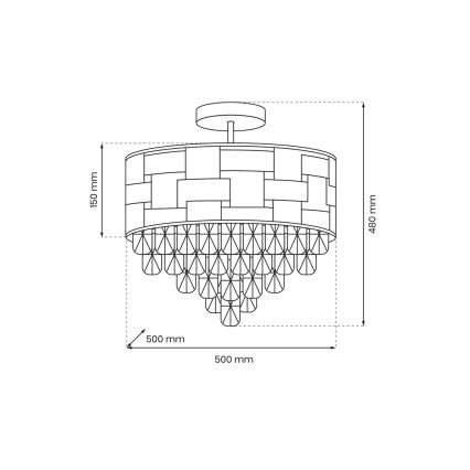 Luster na tyči LUXURIA 9xE14/40W/230V zlatá