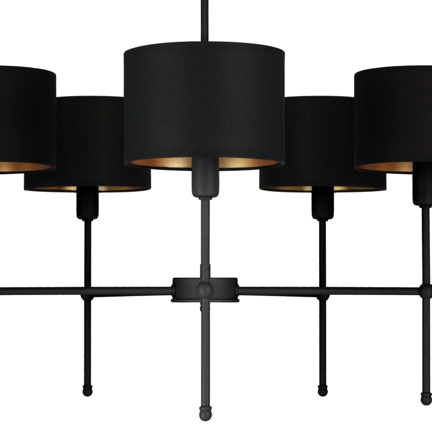 Luster na tyči MADELA 5xE14/40W/230V čierna