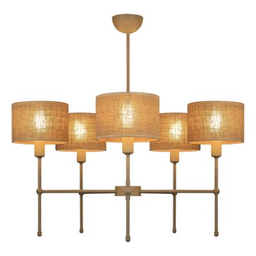 Luster na tyči MADELA 5xE14/40W/230V juta/béžová