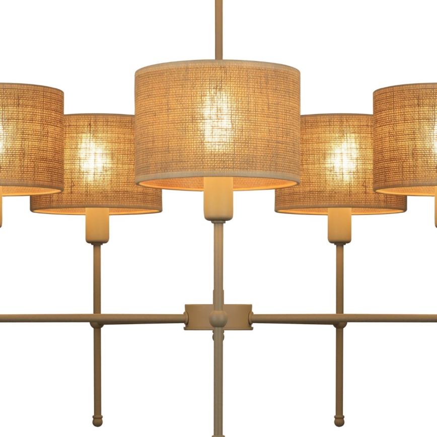 Luster na tyči MADELA 5xE14/40W/230V juta/béžová