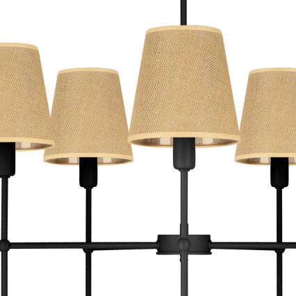 Luster na tyči MADELA 5xE14/40W/230V juta/čierna