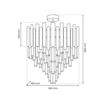 Luster na tyči MADISON 9xE14/40W/230V zlatá