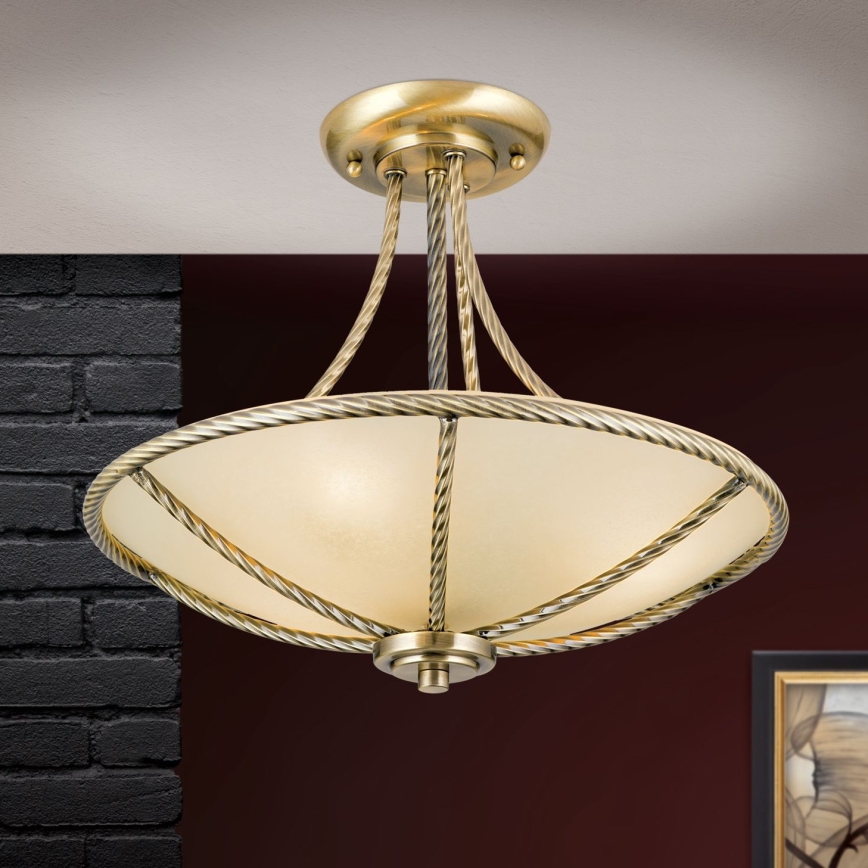 Luster na tyči MAURO 3xE27/60W/230V pr. 42 cm bronz
