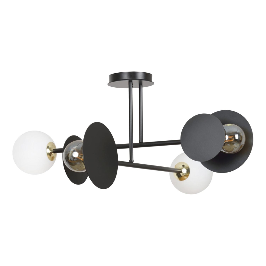 Luster na tyči MINERVA 2xE27/15W + 2xE14/10W/230V čierna
