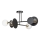 Luster na tyči MINERVA 2xE27/15W + 2xE14/10W/230V čierna