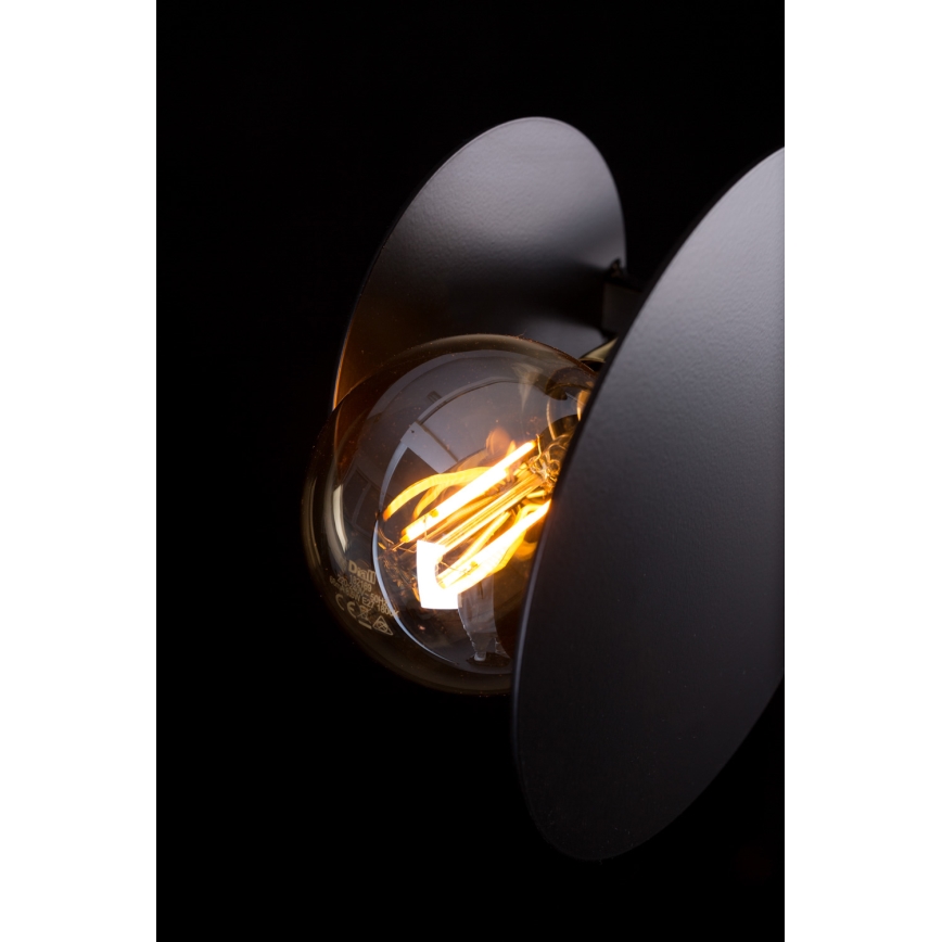 Luster na tyči MINERVA 2xE27/15W + 2xE14/10W/230V čierna