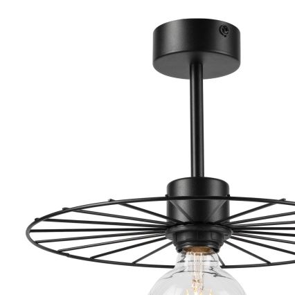 Luster na tyči MONTANA 1xE27/15W/230V pr. 30 cm čierna