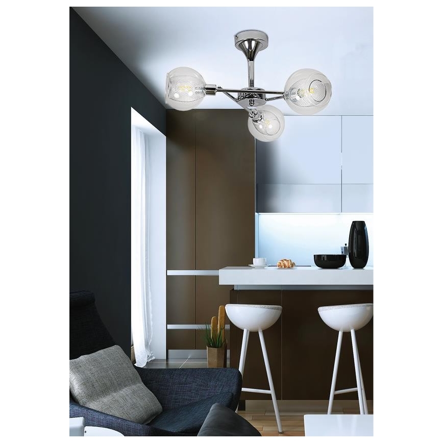 Luster na tyči OZZO 3xE14/40W/230V