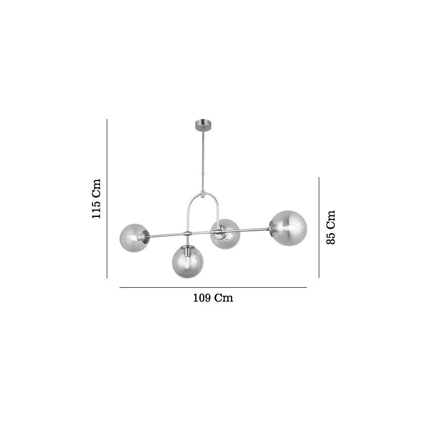 Luster na tyči POLINO 4xE27/40W/230V zlatý