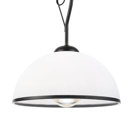 Luster na tyči RETRO 1xE27/60W/230V čierna/biela
