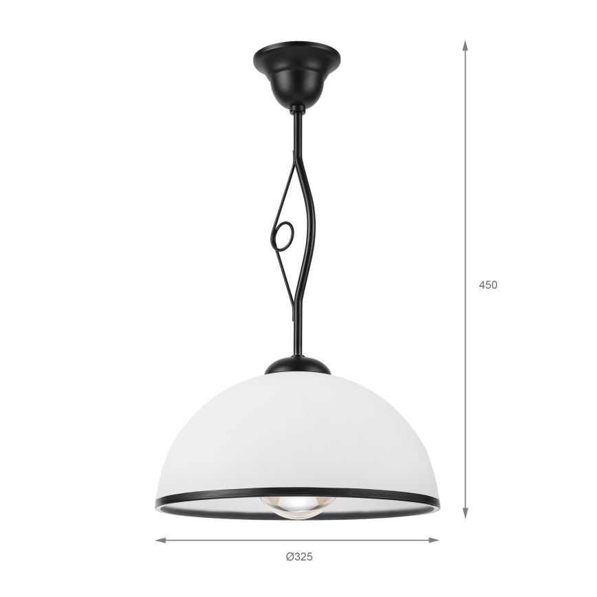 Luster na tyči RETRO 1xE27/60W/230V čierna/biela
