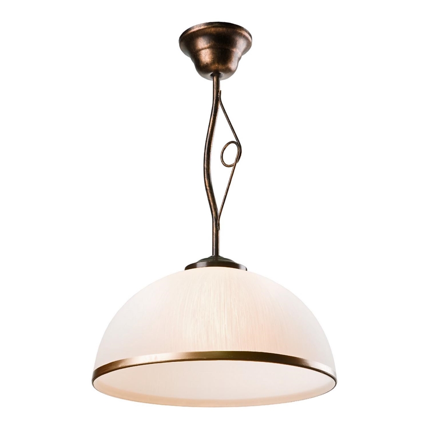 Luster na tyči RETRO 1xE27/60W/230V čierna patiny