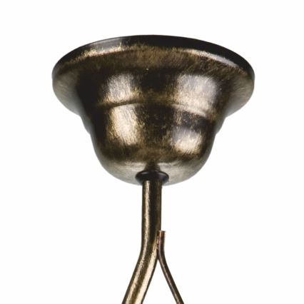 Luster na tyči RETRO 1xE27/60W/230V čierna patiny