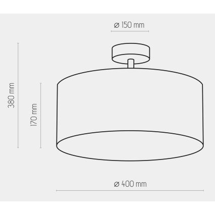 Luster na tyči RONDO 4xE27/15W/230V pr. 40 cm modrá