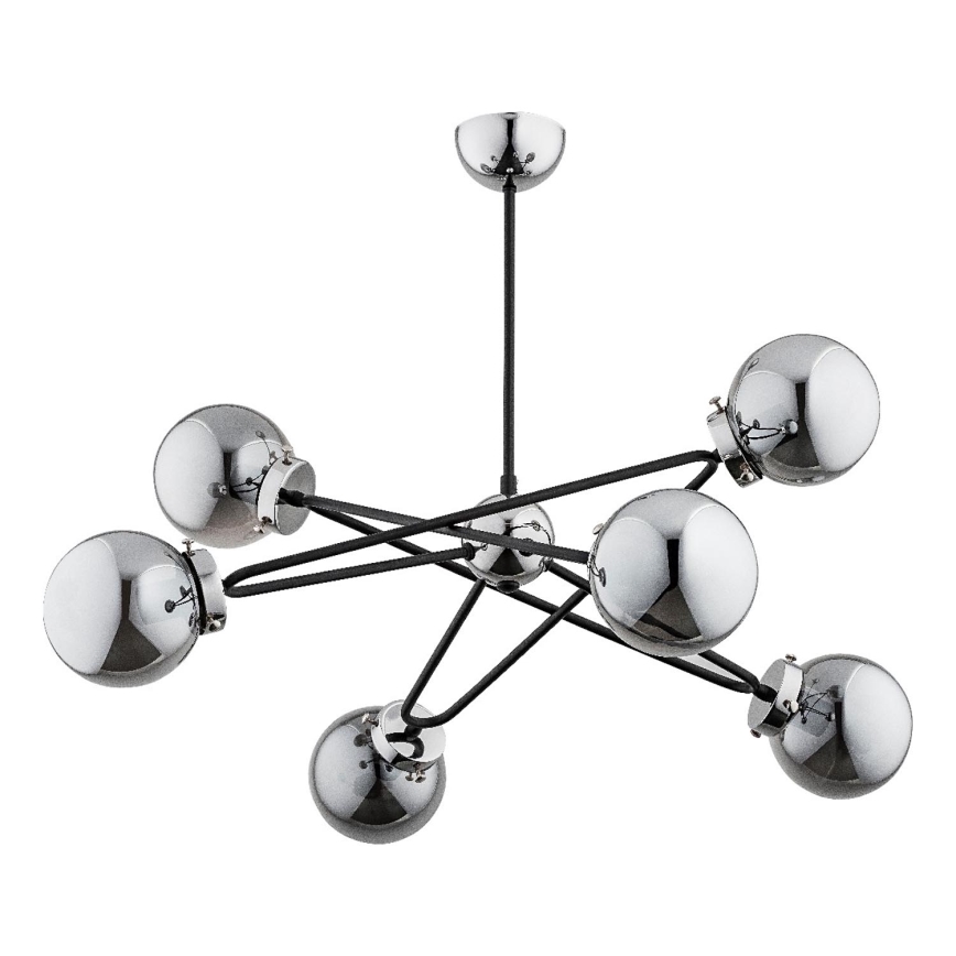 Luster na tyči SAGITO 6xE14/10W/230V lesklý chróm